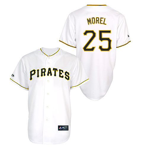Brent Morel #25 Youth Baseball Jersey-Pittsburgh Pirates Authentic Home White Cool Base MLB Jersey